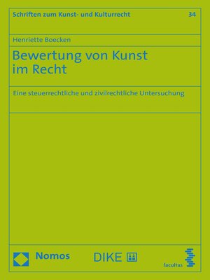 cover image of Bewertung von Kunst im Recht